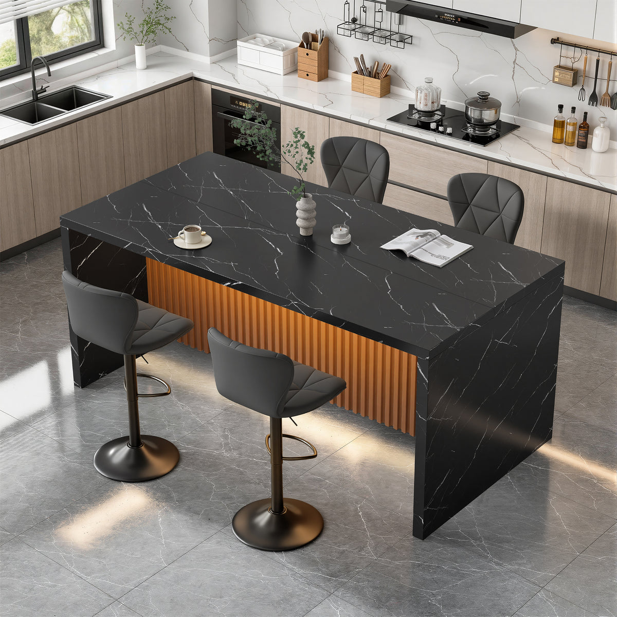 Large Modern Rectangle Solid Wood Extendable Dining Table for Hotel Use Eco-Friendly & Durable Seats Over 10