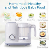 Baby Food Maker, 4 in 1 Baby Food Processor and Steamer, Puree Blender, Multifunctional Baby Puree Maker, Dishwasher Safe, White