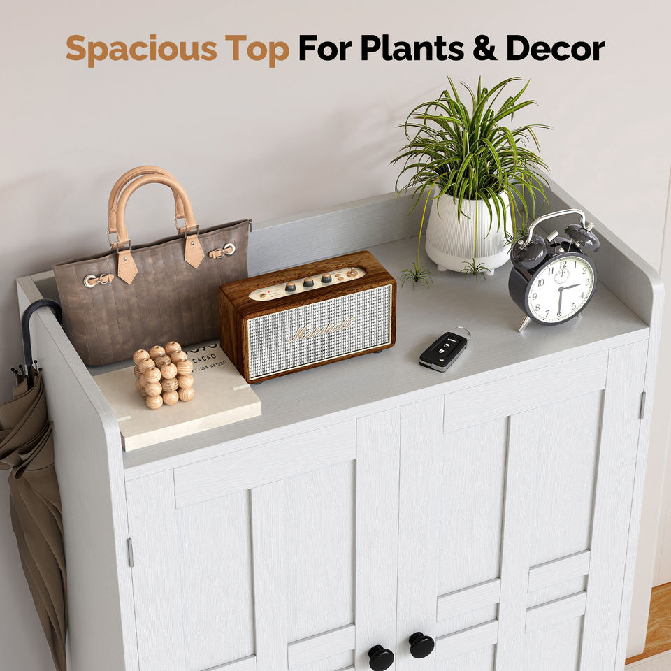 Modern Wood Eco-Friendly Extendable Dining Shoe Cabinet 6-Tier Modular Shoe Storage Organizer with Adjustable Shelves