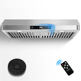 Under Cabinet Range Hood 30 Inch,Stainless Steel Touch/Gesture/Remote Control,700CFM & 3-Speed Kitchen Stove Vent Hood