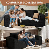 Modern Convertible Extendable Massage Loveseat Sofa Bed Set No Assembly Required Deep Seat Sponge Filling Apartment Mall School