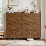 Space-Saving Durable Modular Eco-Friendly Barn Door Style Flip-Top Modern Wooden Living Room Shoe Cabinet Dustproof Dining Home