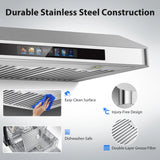 Tieasy Under Cabinet Range Hood 36 Inch, 900 CFM  Voice/Gesture/Remote/Touch Control, Memory Function