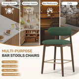 Eco-Friendly Fabric Durable Modern Bar Chair Solid Wood Frame 26.5 Inch Height Backrest for Kitchen Island Outdoor Hotel Use (Set of 3)