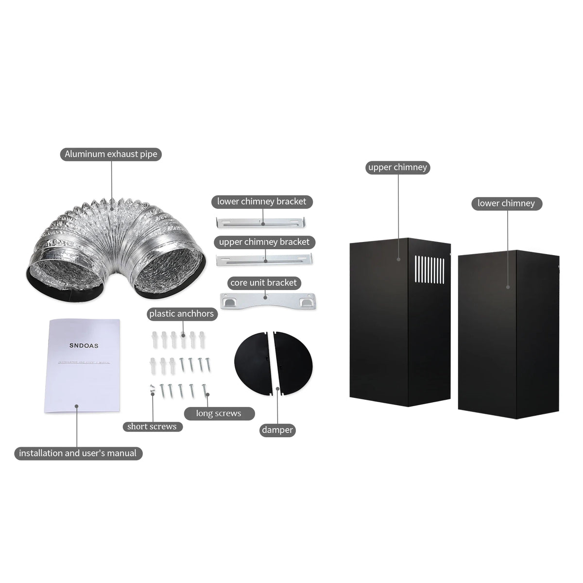 24 Inch Range Hood Black Range Hood, Ductless Range Hood with Energy Saving LED Light,Wall Mount Kitchen Hood ,Black Vent Hood