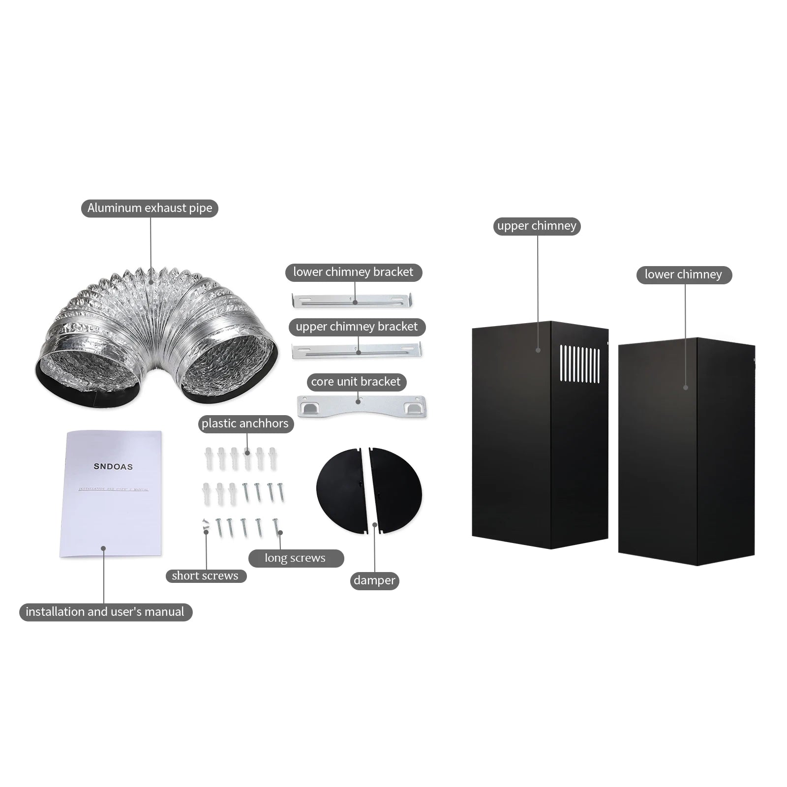 24 Inch Range Hood Black Range Hood, Ductless Range Hood with Energy Saving LED Light,Wall Mount Kitchen Hood ,Black Vent Hood