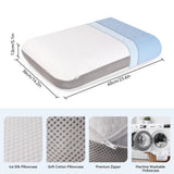 For Memory Foam Pillow Breathable 100% Polyester Honeycomb Cover Flame Retardant Removable Ergonomic for Neck Back Pain (Set of 2)