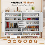 Modern Wood Eco-Friendly Extendable Dining Shoe Cabinet 6-Tier Modular Shoe Storage Organizer with Adjustable Shelves