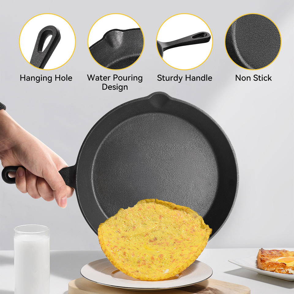 4.5QT Cast Iron Enameled Dutch Oven Lid Silicone Oven Mitts Non-Stick Bread Baking Pot PFOA/PTFE Free Durable Dishwasher Safe