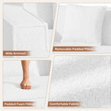 Modern Square Chenille Extendable Convertible Sofa Bed Set 2-3 Seater Non-Assembly Removable Pillows High Capacity Sponge Living