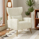 Modern Handmade Convertible Accent Chairs Upholstered Velvet Fabric Reading Chair Mid Century Arm Chair Comfy Armchair