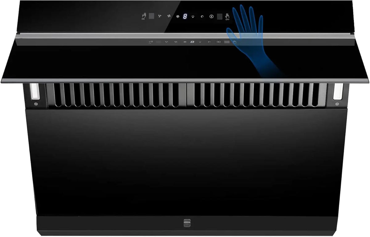 Under Cabinet Range Hood 30 Inch,Wall Mount Kitchen Hood 900 CFM with Heating Auto-cleaning Function, Gesture& Touch Control