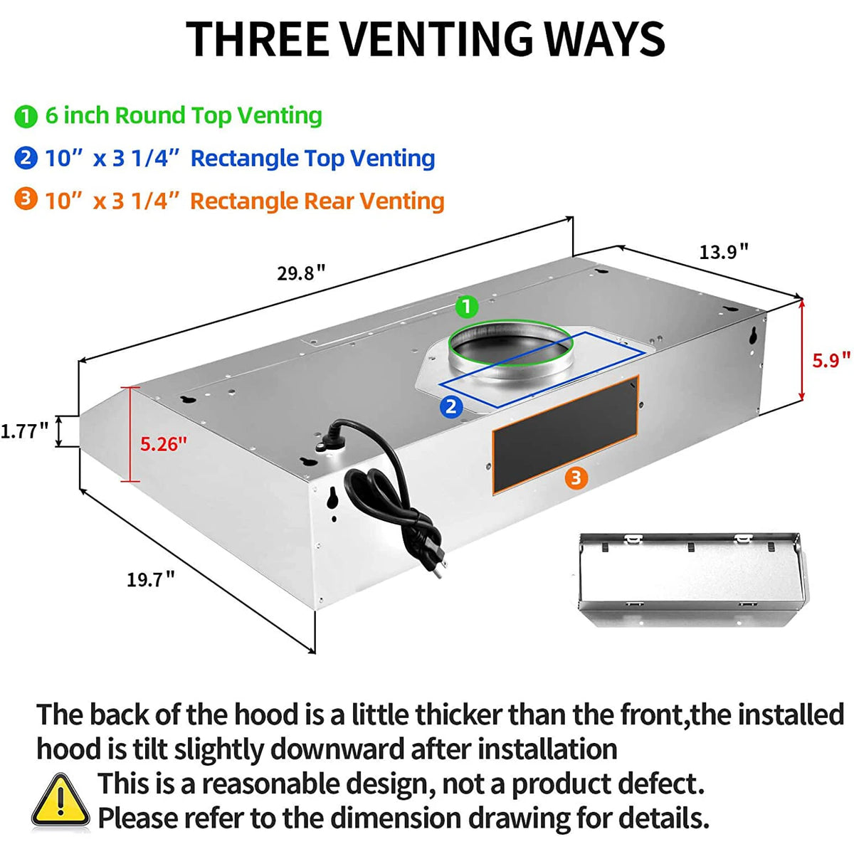 Range Hood 30 Inch Under Cabinet,700 CFM Stainless Steel Ducted/Ductless Range Hood 30 Inch,3 Venting Ways Stove Hood