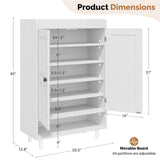 Modern Wood Eco-Friendly Extendable Dining Shoe Cabinet 6-Tier Modular Shoe Storage Organizer with Adjustable Shelves