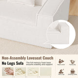 Modern Boucle Chenille Three Seat Sofa Bed Non-Assembly No Legs Cloud Sofa Removable Pillows Sponge Filling Convertible Massage