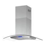 Island Range Hood 30 Inch 700 CFM Ceiling Mount Kitchen Vent Hood Tempered Glass with Color Gesture Sensing & Touch Control