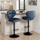 Steady Iron PU Leather Adjustable Hydraulic Eco-Friendly Water Resistant Bar Chair Modern Design Swivel Counter Height Kitchen (Set of 2)