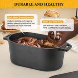 4.5QT Cast Iron Enameled Eco-Friendly Heat Resistant Dutch Oven Lid Silicone Oven Mitts Non-Stick Bread Baking Pot PFOA/PTFE