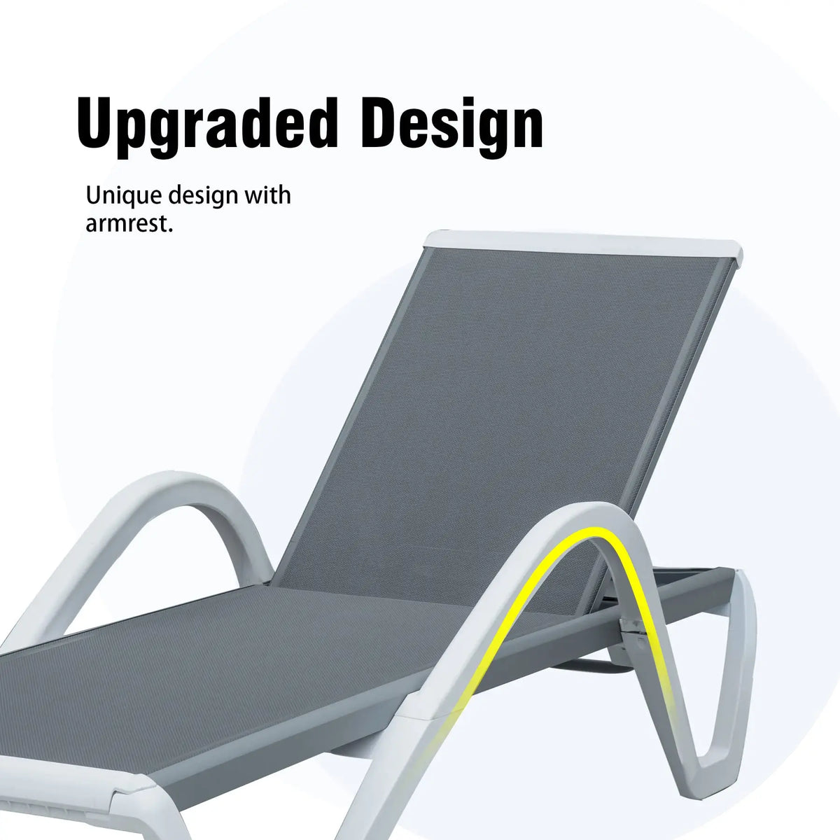 Leisure Outdoor Aluminum Chaise Lounge Bed with Table