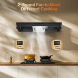 Range Hood 36 Inch Under Cabinet, Stainless Steel Kitchen Vent Hood 280CFM, Built-in Kitchen Stove Hood W/Rocker Button Control