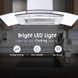 Range Hood 30 Inch, Tieasy Wall Mount Kitchen Hood , Stainless Steel Chimney and Aluminum Filters, LED Lights, 3 Speed Fan