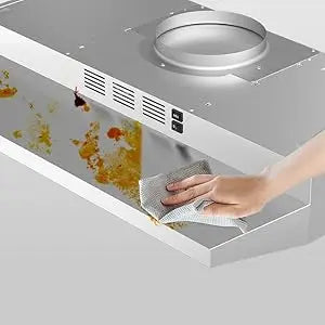 Range Hood 30 Inch Under Cabinet, Stainless Steel Kitchen Vent Hood 280CFM, Built-in Kitchen Stove Hood W/Rocker Button Control