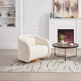 In Stock at Overseas Warehouse: 1pc/Box Luxury Boucle Fabric Swivel Accent Chairs for Living Room Furniture (white/wine Red)