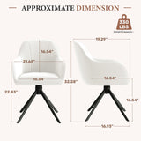Modern Velvet Reclining Waterproof Swivel Dining Chair 360 Rotation Ergonomic Sturdy Metal Legs for Dining Room Home Office (Set of 2)