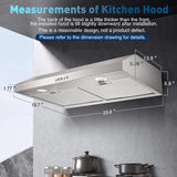 SNDOAS Under Cabinet Range Hood,30 Inch Ductless Range Hood Alterable to Ducted,Stainless Steel Kitchen Exhaust Hood