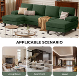 U-Shaped Sectional Sofa Living Room Modern Modular Extendable Double Lounge Sleeper Convertible Apartment Sponge Hotel Mall
