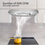 Range Hood 30 Inch Under Cabinet,700 CFM Stainless Steel Ducted/Ductless Range Hood 30 Inch,3 Venting Ways Stove Hood