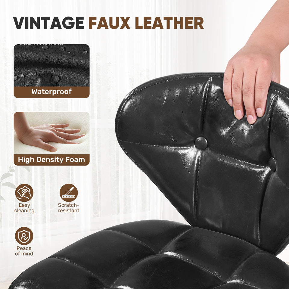Steady Iron PU Leather Adjustable Hydraulic Eco-Friendly Water Resistant Bar Chair Modern Design Swivel Counter Height Kitchen (Set of 2)