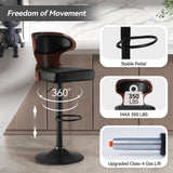 Ergonomic Modern Dual Color Steady PU Leather Bar Stool Swivel Height Adjustable Large Seat Hotel Outdoor Kitchen Counter Chair
