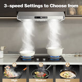 Under Cabinet Range Hood 30 Inch,Stainless Steel Touch/Gesture/Remote Control,700CFM & 3-Speed Kitchen Stove Vent Hood