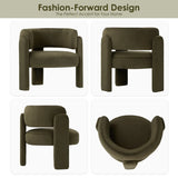 Modern Arm Chair Stock Green Velvet Fabric Accent Chair Wood Frame Ergonomic Wingback Leisure Chair Living Bedroom Furniture