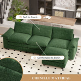 Modular Extendable Convertible Sectional Sofa Set Comfy Cloud Couch Ottoman L-Shape 6-Seat Chenille Sleeper Deep Sponge