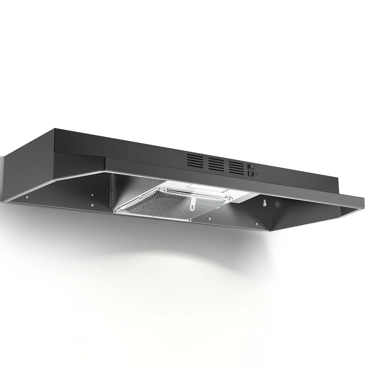 Range Hood 36 Inch Under Cabinet, Stainless Steel Kitchen Vent Hood 280CFM, Built-in Kitchen Stove Hood W/Rocker Button Control