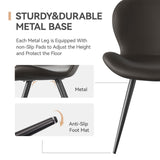 Modern Midcentury PU Leather Dining Chairs Comfy Backrest Thick Upholstered Soft 19IN Height Metal Legs Commercial Outdoor Hotel (Set of 4)