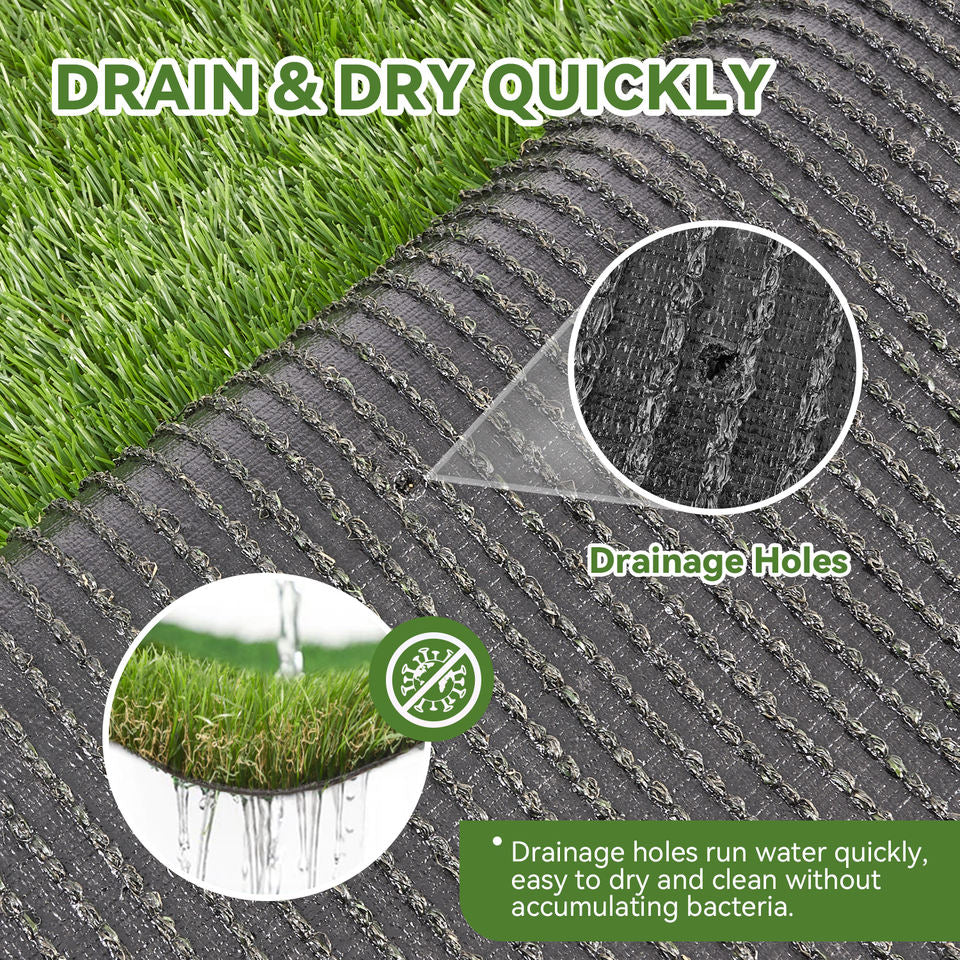 Premium 35mm Odorless Artificial Grass Rug Easy to Cut & Clean Faux Lawn Turf for Garden Balcony Backyard & Indoor Playground