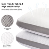 For Memory Foam Pillow Breathable 100% Polyester Honeycomb Cover Flame Retardant Removable Ergonomic for Neck Back Pain (Set of 2)