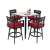 5 Pieces Aluminum Outdoor Patio Bar Set