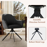 Modern PU Leather Reclining Swivel Dining Chair with Ergonomic Design and Robust Metal Legs for Dining Room & Office (Set of 2)