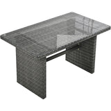 6-Piece Outdoor Wicker Rattan Patio Conversation Set with Adjustable Seat, Storage Box