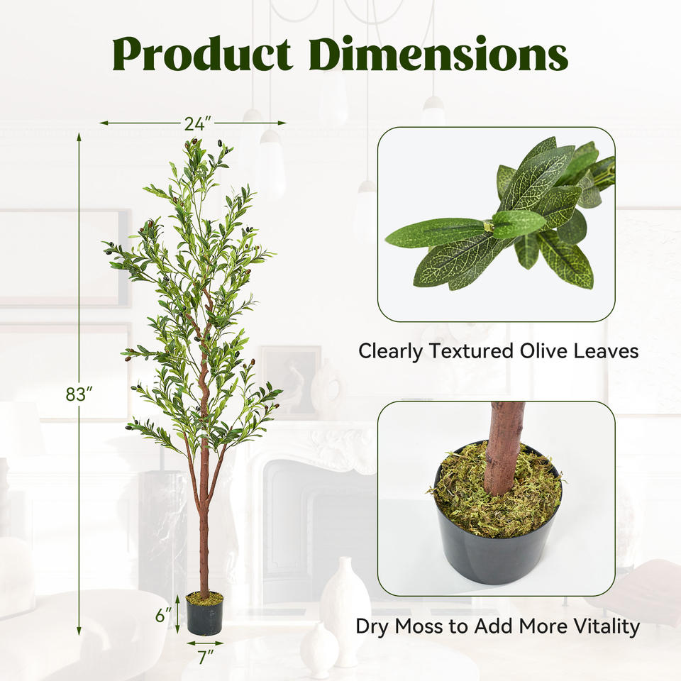 Realistic Artificial Olive Tree Textured Branches Easy Assembly Plastic Faux Tree Wedding Christmas New Year Halloween Decor UV