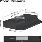 Range Hood 30 Inch Under Cabinet, Stainless Steel Kitchen Vent Hood 280CFM, Built-in Kitchen Stove Hood W/Rocker Button Control