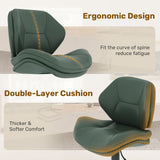 Modern Adjustable Steady Outdoor Rustic Bar Stools Ergonomic PU Leather Stainless Steel Frame Double-Layer Cushion Counter (Set of 2)