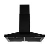 24 Inch Range Hood Black Range Hood, Ductless Range Hood with Energy Saving LED Light,Wall Mount Kitchen Hood ,Black Vent Hood