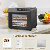 Food Dehydrator, 8-Tray Stainless Steel Jerky Dehydrator, 625W Food Dryer with Adjustable Timer & Temperature, - view 4