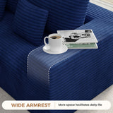 Corduroy Modular Sectional Sofa Bed Ottoman Plush Fluffy Fabric Sponge Filled No Assembly Required Oversized Modern Apartment