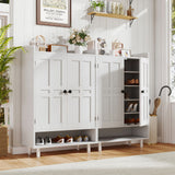 Modern Wood Eco-Friendly Extendable Dining Shoe Cabinet 6-Tier Modular Shoe Storage Organizer with Adjustable Shelves